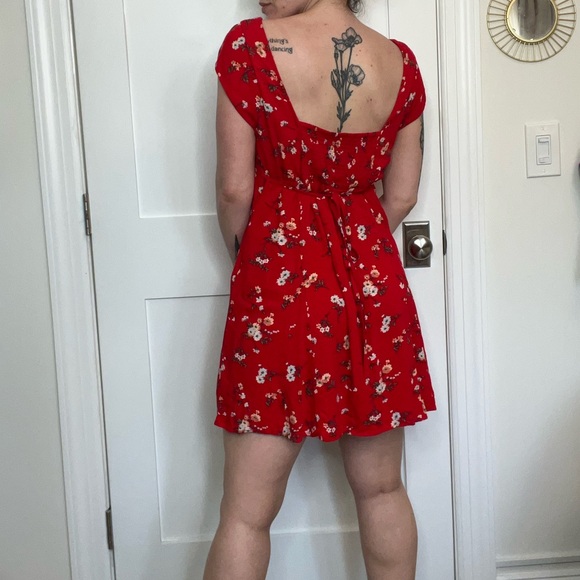 American Eagle Red Cap Sleeve Mini Dress - Picture 2 of 10